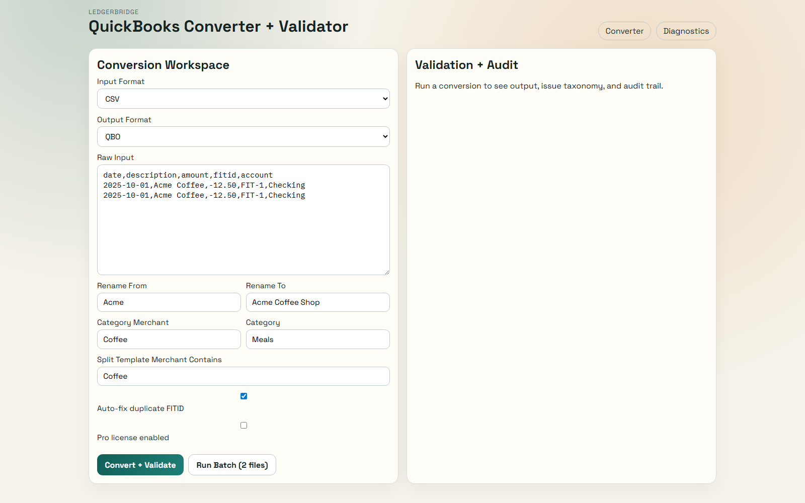 LedgerBridge converter workspace